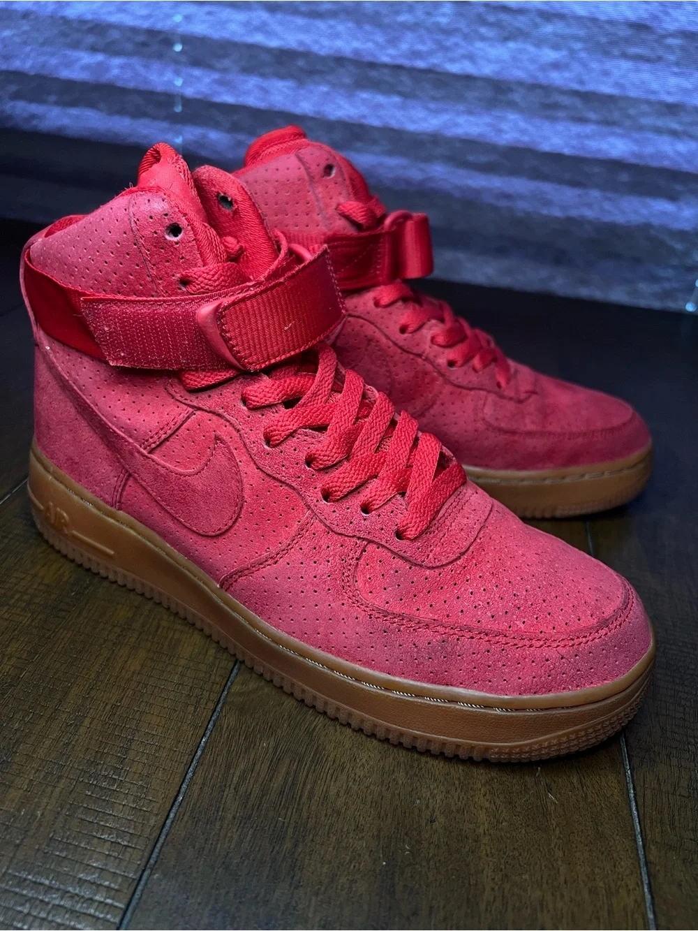 Nike Air Force One High Suede University Red Sneakers